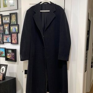 Chaps Ralph Lauren Classic Black Cashmere Overcoat